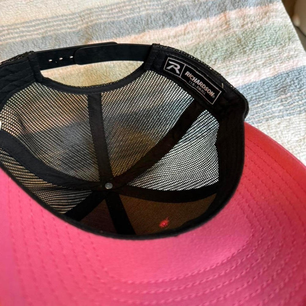 Girl Power Pink Black Trucker Hat Snapback Adjustable Statement Cap Richardson - Picture 4 of 5